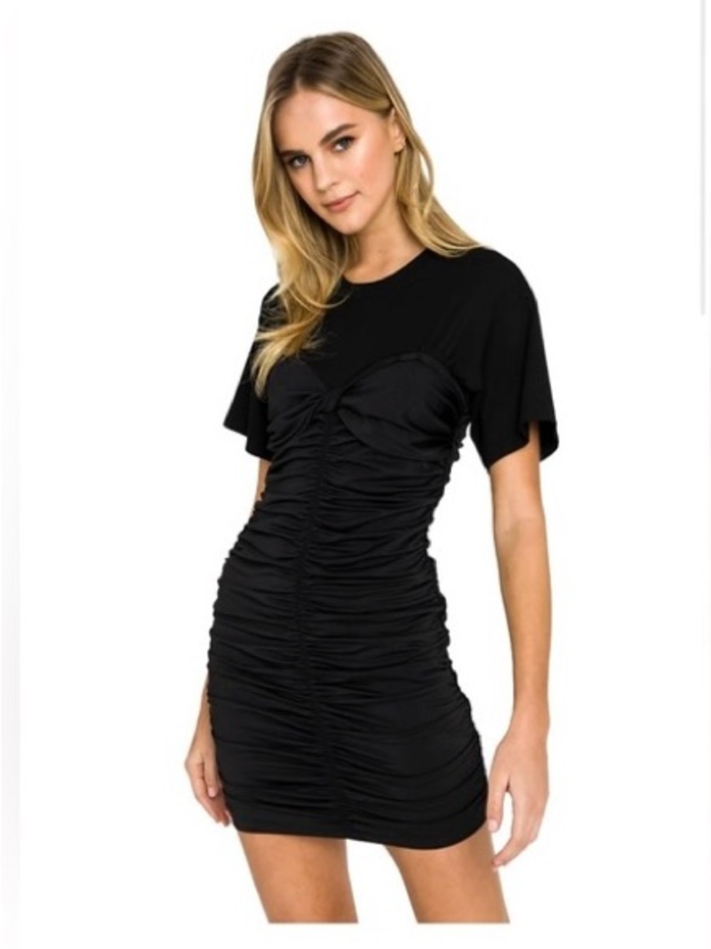 Unique Black Body Con Tee Shirt Dress Sexy Sz M